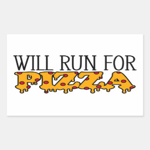 Sticker Rectangulaire La Pizza va courir