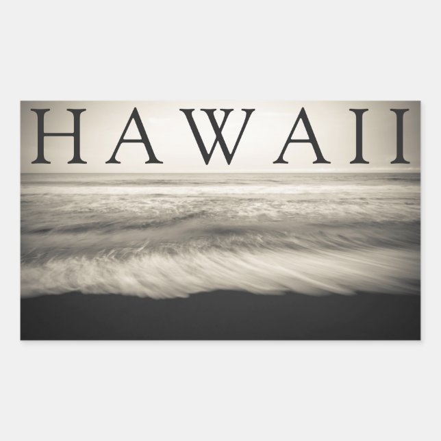 Sticker Rectangulaire La plage de Big Island Hawaï (Devant)