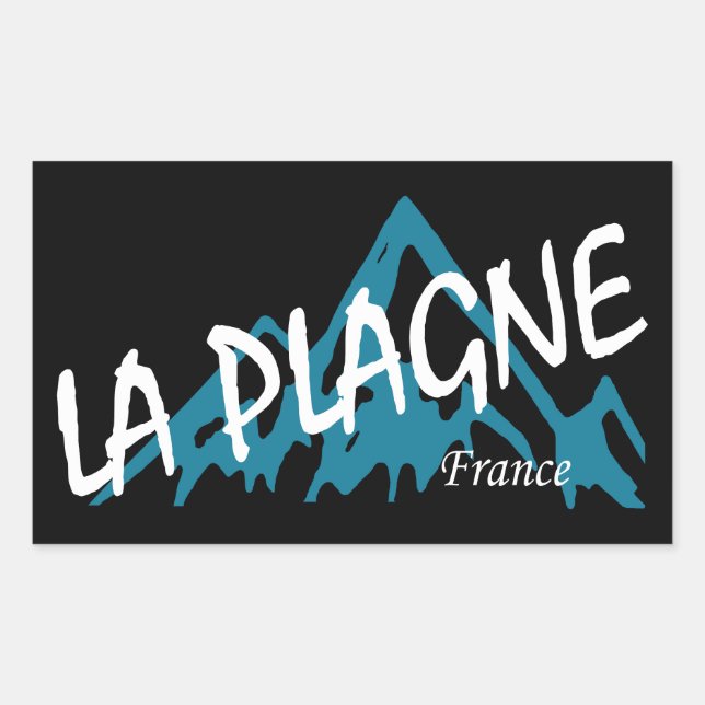 Sticker Rectangulaire La Plagne France Montagnes (Devant)