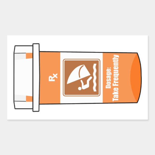 Sticker Rectangulaire La planche à voile est ma drogue (Devant)