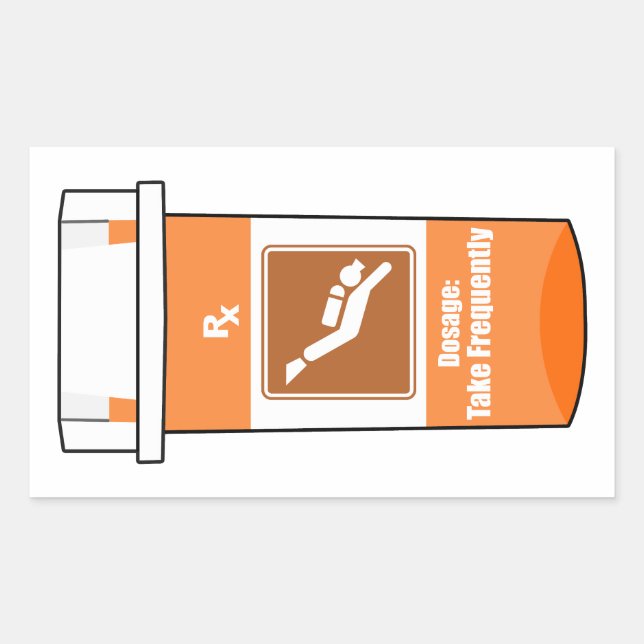 Sticker Rectangulaire La plongée en scaphandre est ma drogue (Devant)