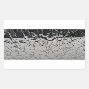 Sticker Rectangulaire La pluie tombe sur la fenêtre