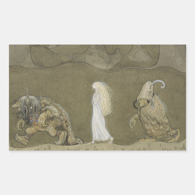 Sticker Rectangulaire La Princesse et les Trolls - John Bauer (Devant)