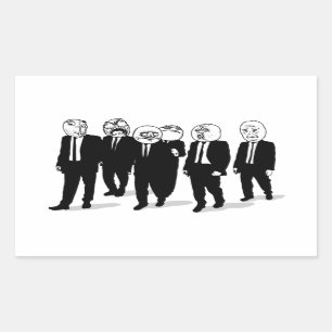 Sticker Rectangulaire La rage Meme comique fait face à la marche. Je