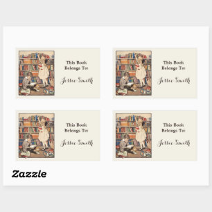Sticker Rectangulaire La Semaine du livre pour enfants par Jessie Willco