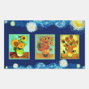 Sticker Rectangulaire La série de tournesols de Van Gogh