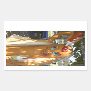 Sticker Rectangulaire La statue de l'homme du chien chaud