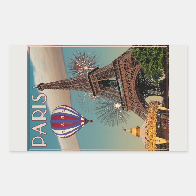 Sticker Rectangulaire La Tour Eiffel (Devant)