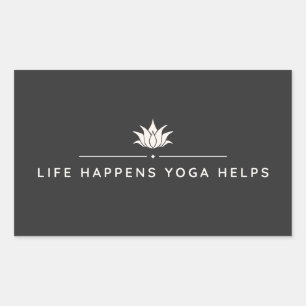 Sticker Rectangulaire La vie arrive Yoga aide à la motivation