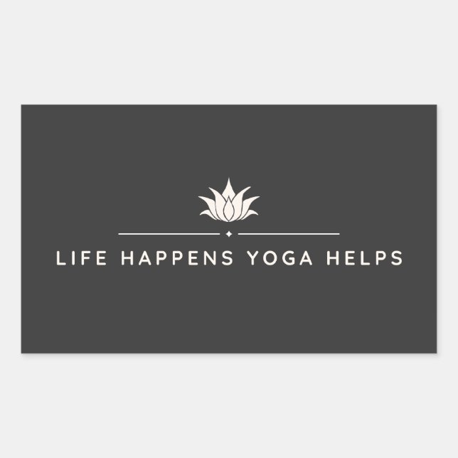 Sticker Rectangulaire La vie arrive Yoga aide à la motivation (Devant)
