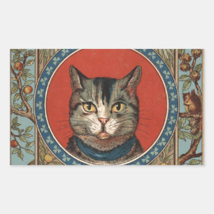 Sticker Rectangulaire La vie de chat vintage pour chat classique victori