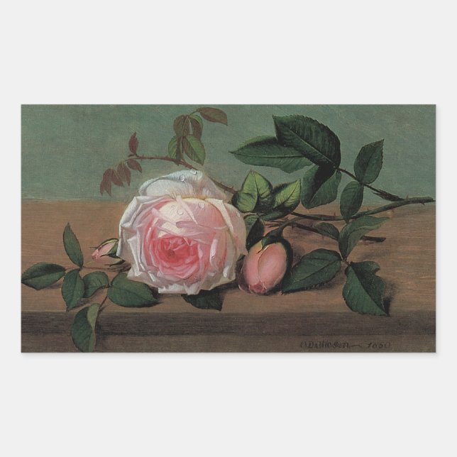 Sticker Rectangulaire La vie des fleurs sur une haie (Devant)