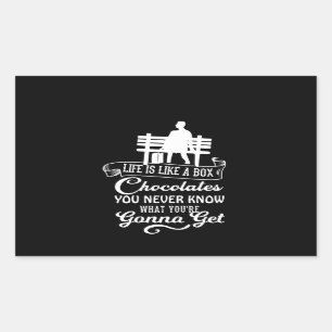 Sticker Rectangulaire La vie est comme une boîte de chocolat
