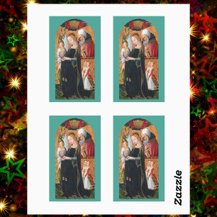 Sticker Rectangulaire La Vierge enceinte avec Saint Joseph 4-UP