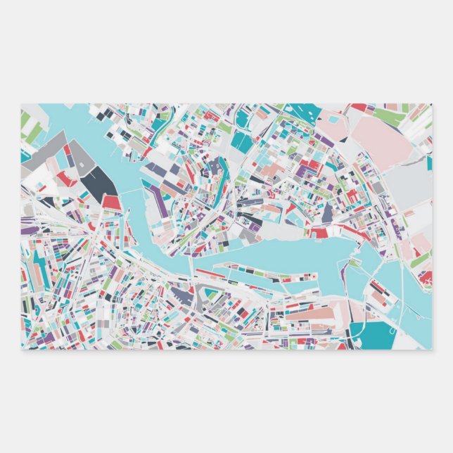 Sticker Rectangulaire La ville d'Amsterdam (Devant)