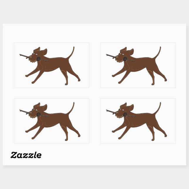Sticker Rectangulaire Laboratoire de chocolat LR avec bâton (Feuille)