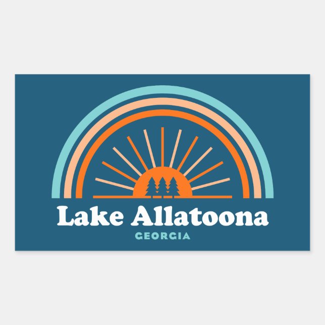 Sticker Rectangulaire Lac Allatoona Géorgie Arc en arc-en-ciel (Devant)