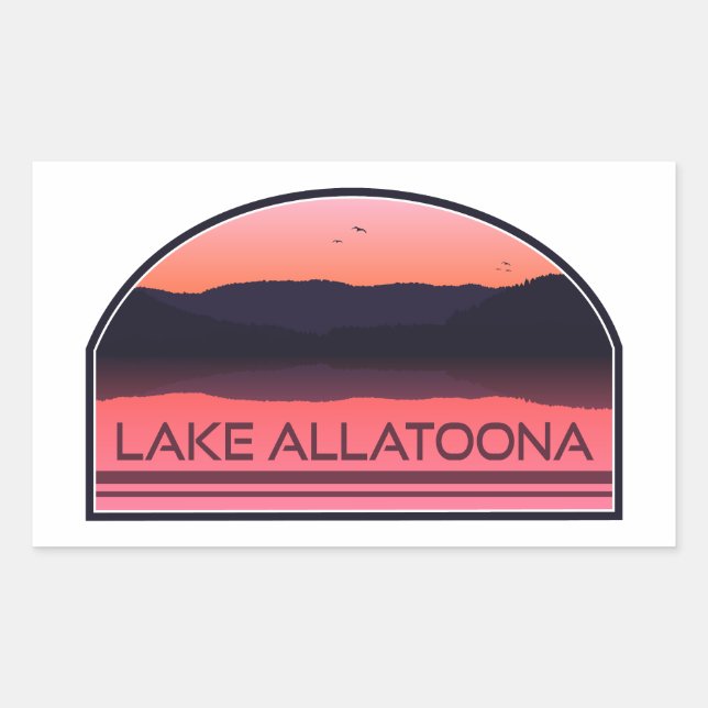 Sticker Rectangulaire Lac Allatoona Géorgie Sunrise rouge (Devant)