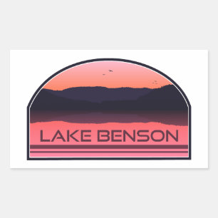 Sticker Rectangulaire Lac Benson Caroline du Nord Sunrise rouge