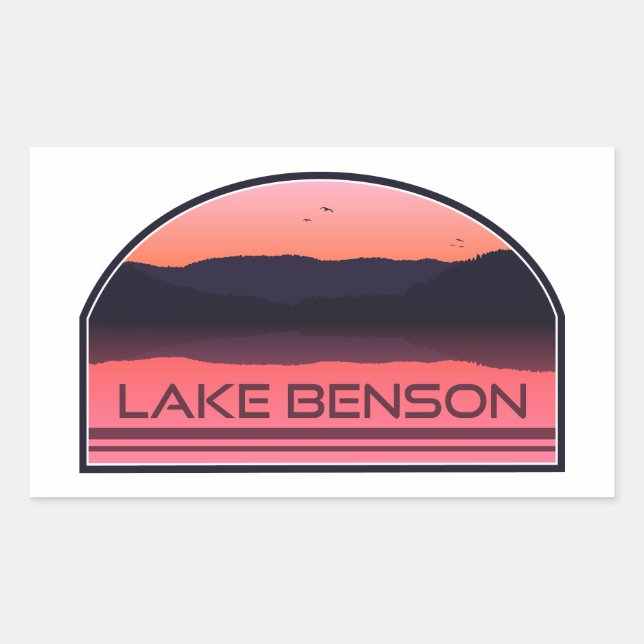 Sticker Rectangulaire Lac Benson Caroline du Nord Sunrise rouge (Devant)