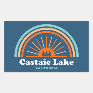 Sticker Rectangulaire Lac Castaic Californie Arc-en-ciel