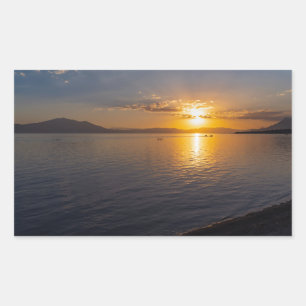 Sticker Rectangulaire lac chapala & montagnes le long de l'horizon au co
