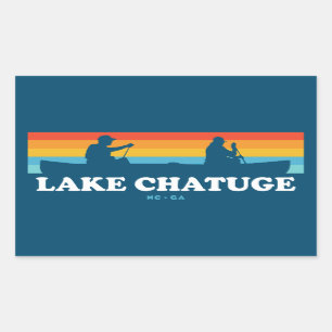 Sticker Rectangulaire Lac Chatuge Caroline du Nord Georgia Canoe