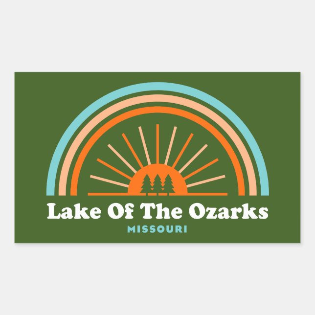 Sticker Rectangulaire Lac Des Ozarks Missouri Arc-En-Ciel (Devant)