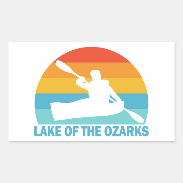 Sticker Rectangulaire Lac Des Ozarks Missouri Kayak (Devant)