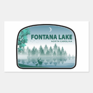 Sticker Rectangulaire Lac Fontana Caroline du Nord Cerf