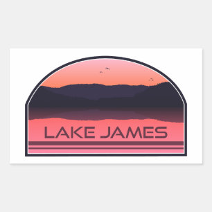 Sticker Rectangulaire Lac James Caroline du Nord Red Sunrise