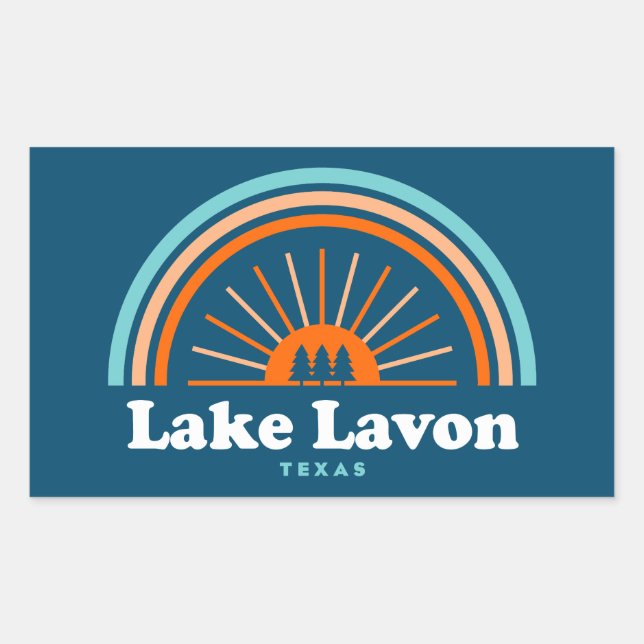 Sticker Rectangulaire Lac Lavon Texas Rainbow (Devant)