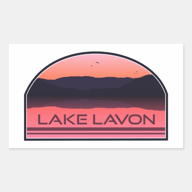 Sticker Rectangulaire Lac Lavon Texas Red Sunrise (Devant)