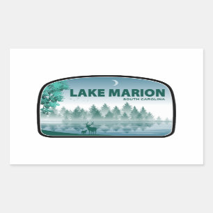 Sticker Rectangulaire Lac Marion Caroline du Sud Deer