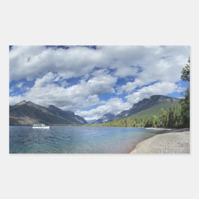 Sticker Rectangulaire Lac McDonald - Parc national des Glaciers (Devant)