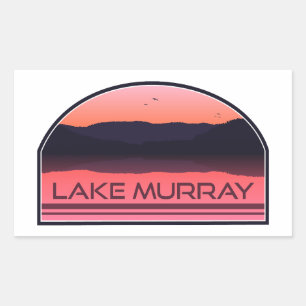 Sticker Rectangulaire Lac Murray Caroline du Sud Red Sunrise
