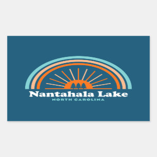 Sticker Rectangulaire Lac Nantahala Caroline du Nord Arc en ciel