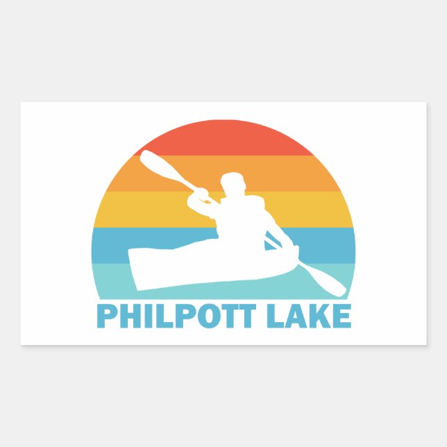 Sticker Rectangulaire Lac Philpott Virginia Kayak (Devant)