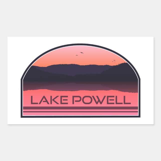 Sticker Rectangulaire Lac Powell Arizona Utah Red Sunrise (Devant)