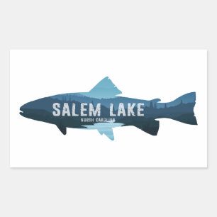 Sticker Rectangulaire Lac Salem Caroline du Nord Poisson