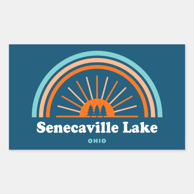 Sticker Rectangulaire Lac Senecaville Ohio Arc-en-ciel (Devant)