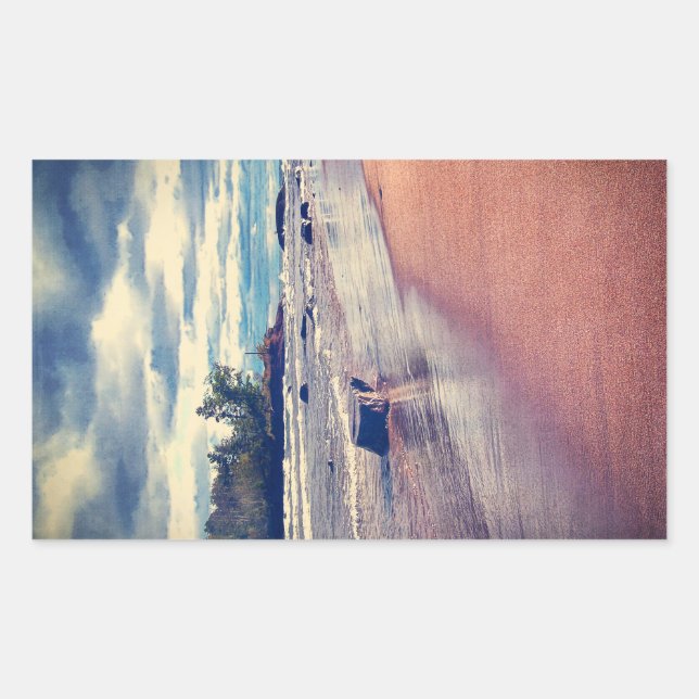 Sticker Rectangulaire Lac Supérieur vintage (Devant)