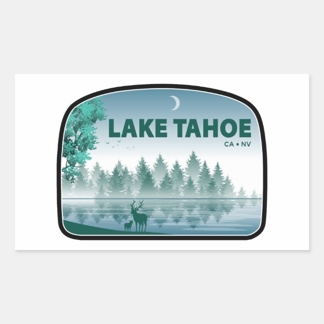 Sticker Rectangulaire Lac Tahoe Californie Nevada Deer (Devant)