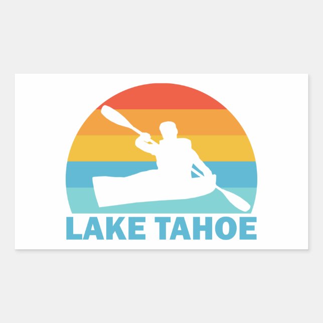 Sticker Rectangulaire Lac Tahoe Californie Nevada Kayak (Devant)