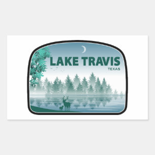 Sticker Rectangulaire Lac Travis Austin Texas Cerf
