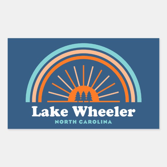 Sticker Rectangulaire Lac Wheeler Caroline du Nord Rainbow (Devant)