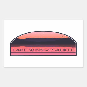 Sticker Rectangulaire Lac Winnipesaukee New Hampshire Red Sunrise