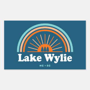Sticker Rectangulaire Lac Wylie Caroline du Nord Caroline du Sud Arc en