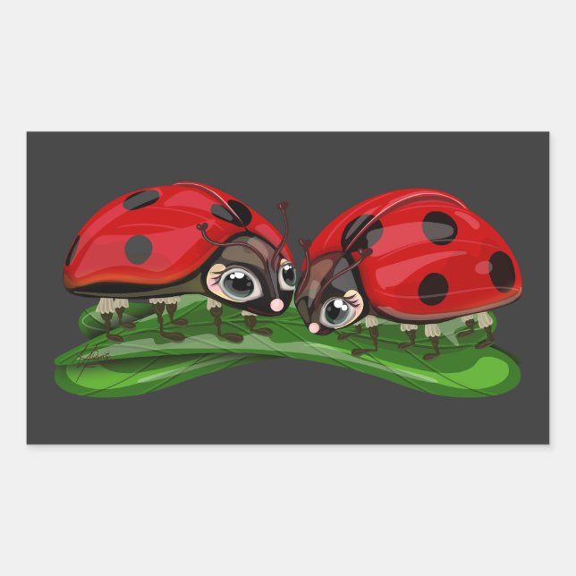 Sticker Rectangulaire Ladybugs  (Devant)