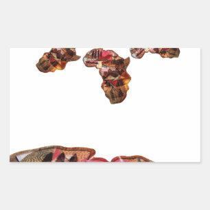 Sticker Rectangulaire L'Afrique en mouvement : Carte Kaleidoscope